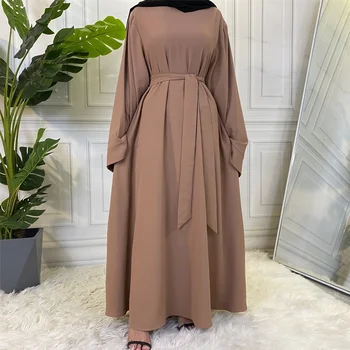Muslimské Módní Hidžáb, Dlouhé Šaty Ženy s Šerpy jednobarevné Islámu Oblečení Abaya Africké Šaty pro Ženy Musulman Djellaba