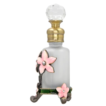 Staré Arabské Prázdné Parfémy Láhev 15ml Vintage Plnitelné Crystal Starožitné Kovové luxusní Esenciální Olej Láhve Ženy Strana Dárek 5