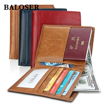 Muže, Originální Kožené Obchodní Pas Kryt Žen, Anti-Theft RFID Cestovní Peněženka Na Doklady, Kreditní Karty, Držitel