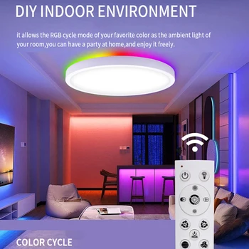 Smart Ultra Tenké LED Kulaté Stropní Světlo RGBCW Stmívatelné 28W Moderní Stropní Svítidlo Pro Obývací Pokoj Ložnice Kuchyň, Vnitřní Osvětlení