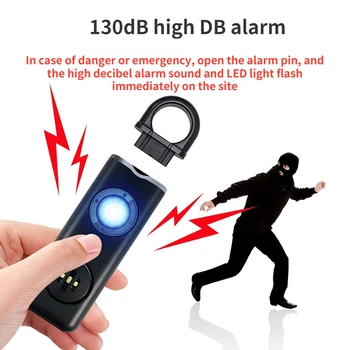 130dB Self Defense Alarm Anti-wolf Girl Ženy Chránit Bezpečnost Alert Osobní Bezpečnost Křičet Nahlas Klíčenka Světlo, Nouzové Alarm 2