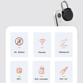Karta Bluetooth visací Zámek Zámek NFC Mobilního Telefonu, Ovládání Bezklíčového Zámku Nonelectrically Smart Security Anti-Krádež Zavazadla visací Zámek 4