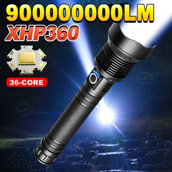 9000000LM nejsilnější LED Baterka 500W USB Nabíjecí Pochodeň Světla 6000Meter XHP360 High Power Svítilna Taktická Lanterna