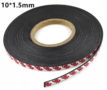 10 Metr Gumové Magnet 10*1,5 mm Samolepicí Flexibilní Magnetický Proužek Gumy Magnet šířka Pásky 10 mm tloušťka 1,5 mm