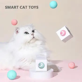 Dobíjecí Cat Ball Toy Automatické Válcování Míč Interaktivní Hračky pro Kočky, USB Dobíjecí Automatické Válcování Míč Cvičení Pronásledovatel Do