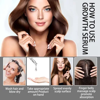 Rychlý Růst Vlasů Produkty Silný Anti-Vypadávání Vlasů Opravit Poškozené Vlasy Ztráta Léčba, Klimatizace Olej Tekuté Sérum Pro Ženy 5