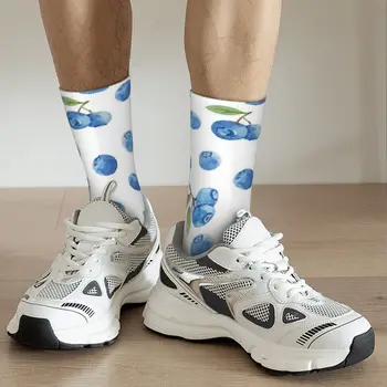 Vtipné Kompresní Ponožky pro Muže Borůvkový Ovoce Vzor - Dárek Pro Současné Umění, Milovník Vintage Ovoce Rodina Chlapci Ponožky Crew 5