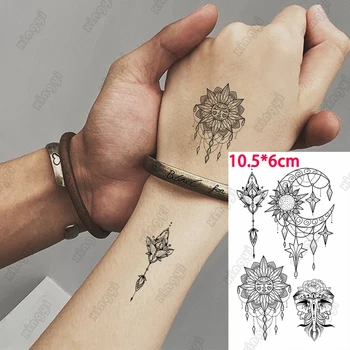 Mandala Měsíc Slunce Dočasné Tetování Nálepka Malé Mini Slon Motýl Tetování Paže, Ruce, Zápěstí, Nohy, Ženy Muži Třpytky Tetování Děti