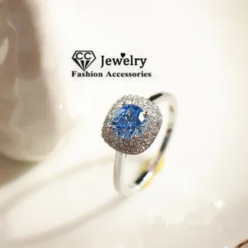 CC Prsteny Pro Ženy Modré Zirkony Shinestone Svatební Zásnubní Prsten Jemné Šperky Party Drop Shipping CC1670