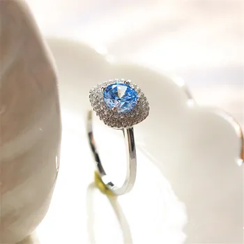CC Prsteny Pro Ženy Modré Zirkony Shinestone Svatební Zásnubní Prsten Jemné Šperky Party Drop Shipping CC1670 4