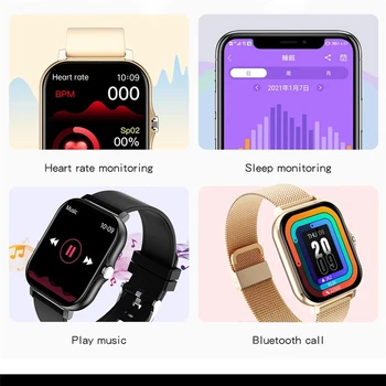 LIGE 2022 Nové Horké Volání Bluetooth Smart Watch Muži Ženy Music Control Monitor Srdečního tepu, Plně Dotykový displej SmartWatch + Hodiny Krabici 2