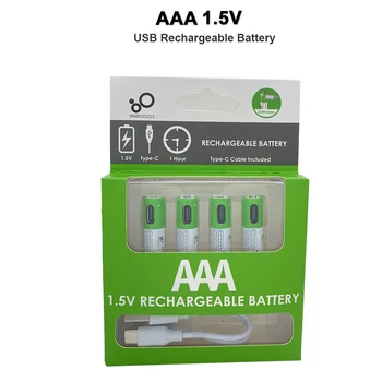 1.5 V AAA, USB Nabíjecí Baterie 550 mWh 360mAh Li-ion Baterie pro Dálkové Ovládání MouseElectric + Type-C Kabel Originální 0