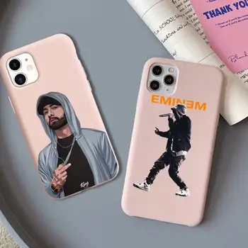 Hip Hop Rapper Eminem rap Telefonu Případě, Pevný Barevný Měkký Kryt pro iphone 13 11 Pro Max X XS Max XR 7 8 6 6S Plus Případů