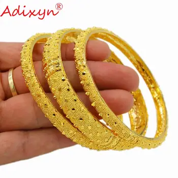 Adixyn MIX 3KS/MNOHO Dubaj náramky pro Ženy 24K Barevné Náramky Šperky Indické Arabské Africké Svatební Party Dárky N07012