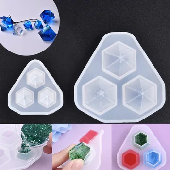 3 V 1 Diamond Transparentní Silikonové Formy Pryskyřice Formy Pro DIY Diamantový Přívěsek Řezání Tvar Crystal Diamond Formy Pro Šperky