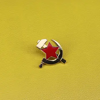 Sovětský komunismus odznak SSSR červená hvězda pin srp a kladivo brož muži patriot šperky dárek