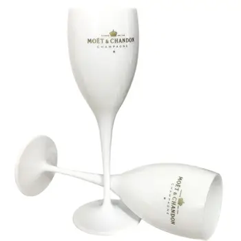 1 Ks Moet Šampaňské Brýle Plastové Sklenice na Víno mytí v Myčce Bílý Akryl Šampaňské Sklenice na Víno Transparentní