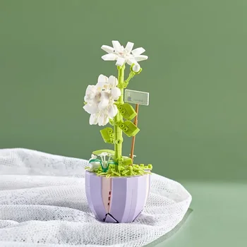 Mini Stavební Bloky Kytice 3D Model Hračky DIY Cihly Domácí Dekorace Rostliny Hrnkové Květiny Shromáždění Hračky pro Dívky, Děti, Dárky 1