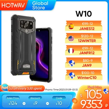 Hotwav W10 Robustní Smartphone 15000mAh Ultra Velké Baterie Android 12 OS MTK6761 6.53 Palcový Displej 4GB 32GB 13MP Hlavní Fotoaparát