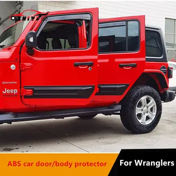 Dveře auta Chránič pro Jeep Wrangler JK JL 2007-2022 Car Styling Dveře/Boční Sukně Anti-scratch Dekorativní Lišta na Ochranu
