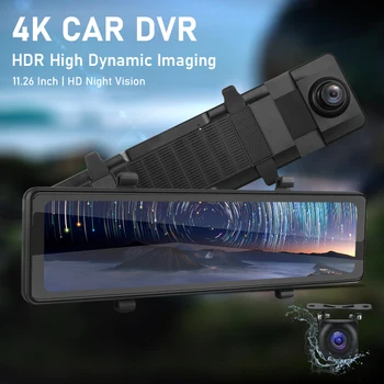 Jansite Auto DVR 4K nebo 2,5 K Kamera, Dotykový Displej Stream Media Recorder Duální Objektiv Zadní Kamery Podpora 256G Karty, 24H Záznam 1
