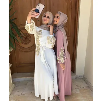 Kaftan Dubaj Abaya Turecko Muslimských Žen Hidžáb Šaty Islámu Kaftan Marocain Šaty Vestidos Eid Mubarak Evropské Oblečení Musulman