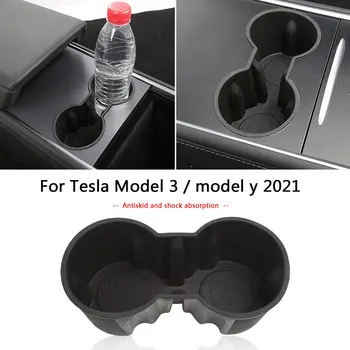 Auto Držák Auto Seat Gap Vody Pít Šálek TPE Interiéru Vozu Středové Konzole Držák nápojů Vložka pro Tesla Model 3 Model Y 2021 2