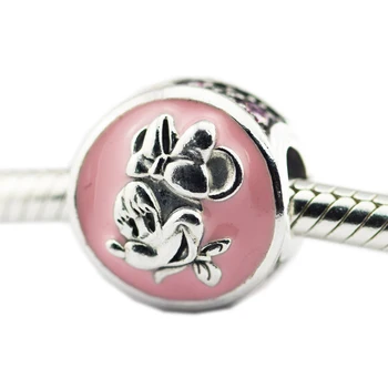 Růžová Dívka Myši Korálky Pro Výrobu Šperků DIY Žena Korálky, 925 Originální Stříbrné Přívěsky Pasu Korálky Komponenty Pro Tvorbu Šperků