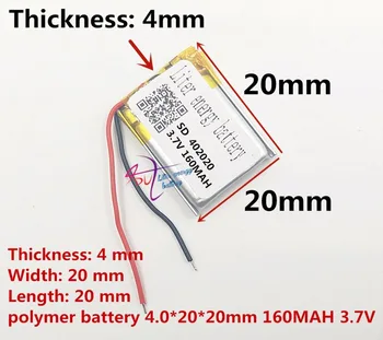 L energie baterie 3.7 V lithium polymer baterie 402020 042020 MP3 160MAH malý reproduktor Bluetooth malých hraček