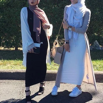 Vestidos Abaya Dubaj Kaftan Muslimské Módní Dlouhé Bodycon Maxi Sukně Šaty turecký Islám Oblečení pro Ženy Sukně Vestidos