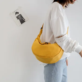 Dámské messenger bag Japonské neformální plátěnou tašku příležitostné látkou dámská taška plná barva, jednoduchý taška přes rameno