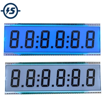 Semi-Transparentní ED139 6 Místný 7 Segmentový LCD Displej Statické Jízdy TN Pozitivní Zobrazení 5V 137.16 x 46.38 x 2,8 mm