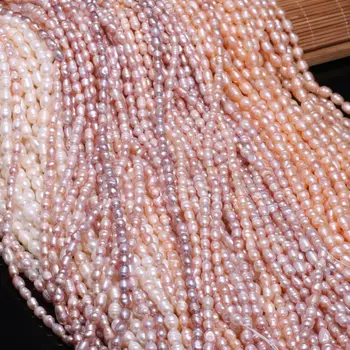 Kouzlo Sladkovodní Kultivované Pearl Korálky Rýže Tvar Punč Volné Korálky Přírodní Perly pro Výrobu Šperků DIY Náramek, Náhrdelník