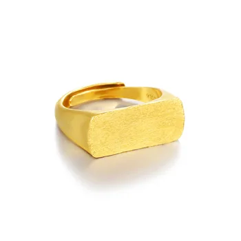 22K Pevné Žluté Zlato Jemné Šperky Prsten pro Muže Měnit velikost Hiphop Party Luxusní Snubní Prsten Muži Nic Sterling Gold Rock Ring
