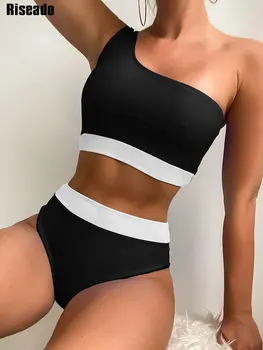 Riseado Vysokým Pasem Bikini Set Colorblock Plavky Ženy Plavky 2023 Nové Sexy Bikiny Vana Obleky, Dámské Plavky, Letní
