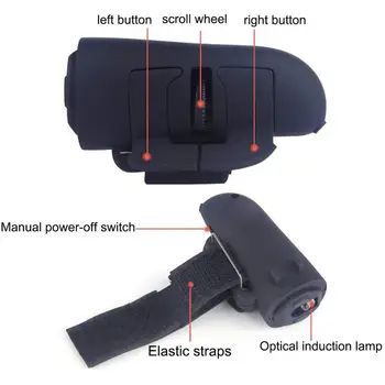Mini Bluetooth Bezdrátová Prst Prsten Myš Ergonomický Kapesní Optická Cestovní Myš 4