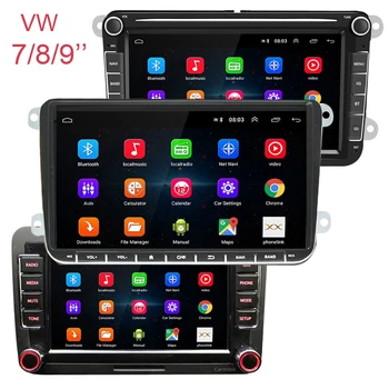 7/8/9 palcový Android Auto, Multimediální Přehrávač, GPS navigace Rádio Pro VW Volkswagen Passat B5 B6 B7 polo Škoda Octavia Golf Tiguan