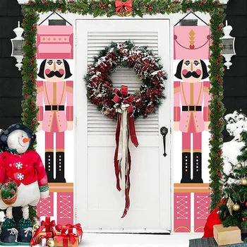 Dveře Závěs Louskáček Voják Krytý Venkovní Louskáček Vánoční Výzdoba, Veselé Vánoce Dveře Dekor Šťastný Nový Rok 2023 Navidad 1