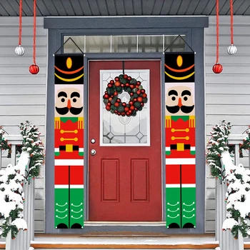 Dveře Závěs Louskáček Voják Krytý Venkovní Louskáček Vánoční Výzdoba, Veselé Vánoce Dveře Dekor Šťastný Nový Rok 2023 Navidad 3