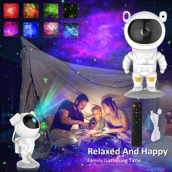 LED Galaxy Astronaut Projektor Hvězd Noční Světlo Dálkové Ovládání Vhodné pro Ložnici, dětský pokoj, Domácí Kino, dětské Dárky