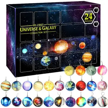 Vánoční Adventní Kalendář, Dárky S 24 Galaxy Koule 24 Dní Odpočítávání Kalendář Vesmíru Galaxy Sada Kolekce Pro Dívky Chlapci