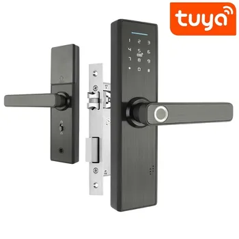 Smart lockWifi Elektronický Zámek S Tuya APLIKACE na Dálku / Biometrických Otisků prstů / Čipové Karty / Heslo / Klíč Odemknout FG5 Plus