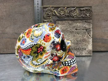 Gotické tetování razítko lebky řemesel řemeslné dekorace kostra hlavy držák socha Architekta pryskyřice matný diamant obývacím ro