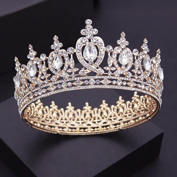 Nádherné Křišťálové Svatební Korunka pro Royal Queen Nevěsta Čelenky Luxusní Průvod Svatební Čelenka Vlasy, Šperky na Ples Hlavy Příslušenství