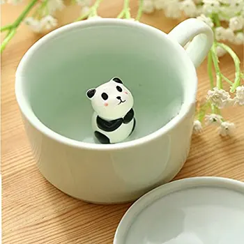 Nové Kávy, Mléka, Čaje, Keramické Hrnky - 3D Zvířecí Ranní Šálek s panda Uvnitř Nejlepší Dárek Pro ranní pití svatby, narozeniny