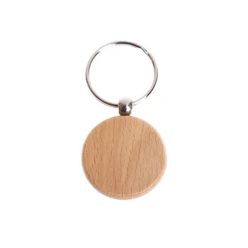 Prázdné Dřevěný přívěšek na Klíče ve Velkém 60 KS Osobní Dřevo Keychain Key Ring Kategorie Obdélník Kolem Squre DIY Dřevěné Řemeslné Potřeby 5