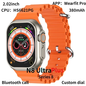 2023 Nové Originální N8 Ultra Plus 2.02 palcový Inteligentní Hodinky NFC N8ultra+ Smartwatch pro Xiaomi HUAWEI PK H11 ZD8 DT8 X8 Hodinky Ultra W68