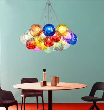 Kreativní replika lampy designový lustr obchod s oblečením skla míč bublina lampa Kuchyň Statku Jídelní stůl globe lustr 1
