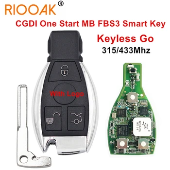 315Mhz/433Mhz CGDI Jeden Start Keyless Go MB FBS3 Smart Remote Klíč Pro Mercedes-Benz W164 W166 W216 W221 W251