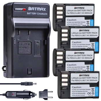 Batmax 2600mAh D-LI90 DLI90 D LI90 Baterie +Digitální Nabíječka Pro PENTAX K-7 K-7 K-5 K-5 II 645D K01 K-3 K-3 II 645Z L15